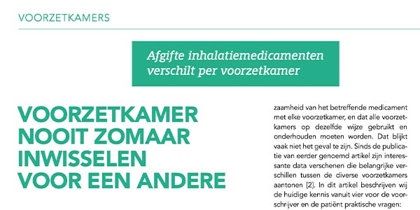 Voorzetkamers zijn niet één op één uitwisselbaar